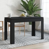 Berkfield Home Dining Table Black 120x60x76 cm Engineered Wood | Size: 120 x 60 x 76 cm