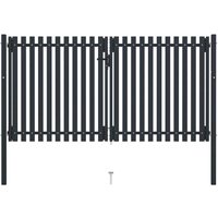 Berkfield Home Double Door Fence Gate Steel 306x220 cm Anthracite