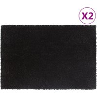 Berkfield Home Door Mats 2 pcs Black 40x60 cm Tufted Coir in Brown