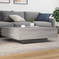 Berkfield Home Coffee Table with LED Lights Grey Sonoma 100x100x31 cm | Size: 100 x 100 x 31 cm
