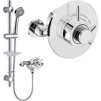 Emso Round Exposed Or Concealed Thermostatic Shower Valve Slider Rail Handset Kit