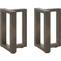 Berkfield Home Coffee Table Legs T-Shaped 2 pcs Natural Steel 28x25x(42-43) cm Steel in Black