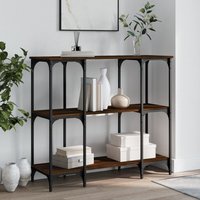 Berkfield Home Console Table Brown Oak 102x35x90 cm Engineered Wood | Size: 102 x 35 x 90 cm