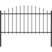 Berkfield Home Garden Fence with Spear Top Steel in Black