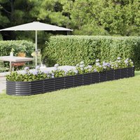 Garden Raised Bed Powder coated Steel 512x80x36 cm Anthracite x 80 x 36 cm