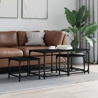 Berkfield Home Nesting Coffee Tables 3 pcs Black Engineered Wood