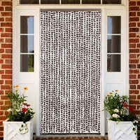 Berkfield Home Fly Curtain Brown & White 100x230 cm Chenille