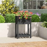 Berkfield Home Planter with Shelf Grey 54x34.5x81 cm Solid Wood Pine