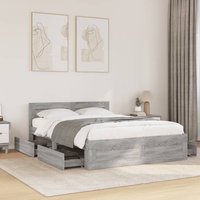 Bed Frame Headboard without Mattress Sonoma 120x200 cm Double