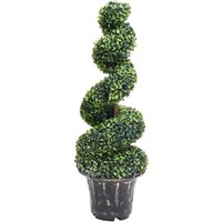 Berkfield Home Artificial Boxwood Spiral Plant with Pot Green 100 cm