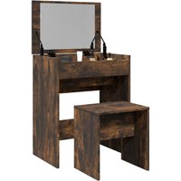 Berkfield Home Dressing Table & Stool Smoked Oak 60x40x113.5 cm in Brown