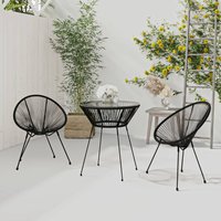 Berkfield Home 3 Piece Outdoor Dining Set PVC Rattan Black