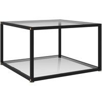 Berkfield Home Coffee Table Transparent 60x60x35 cm Tempered Glass in Clear | Size: 60 x 60 x 35 cm