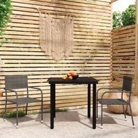 Berkfield Home 3 Piece Garden Dining Set Grey