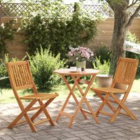 Berkfield Home 3 Piece Folding Bistro Set Solid Wood Acacia in Brown