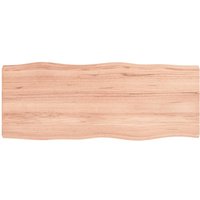 Berkfield Home Table Top Light Brown 100x40x(2-4)cm Treated Solid Wood Live Edge
