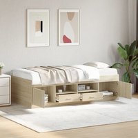 Berkfield Home Daybed with Drawers without Mattress Sonoma Oak 90x190 cm Single in Brown
