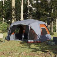 Berkfield Home Family Tent 10-Person Grey & Orange Quick Release Waterproof