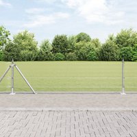 Berkfield Home Fence Post Set 10 x 0.5 m Set of 2 Galvanised Steel Fence Post Set in Silver