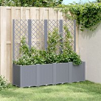 Garden Planter Trellis Grey 160x40x140 cm PP x 40 x 140 cm
