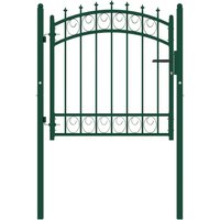 Berkfield Home Fence Gate with Spikes Steel 100x100 cm Green