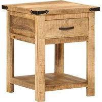 Berkfield Home Bedside Cabinet 40x40x50 cm Solid Wood Mango in Brown | Size: 40 x 40 x 50 cm