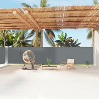 Berkfield Home Retractable Side Awning Anthracite 160x1200 cm in Black