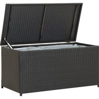 Berkfield Home Garden Storage Box Poly Rattan 100x50x50 cm Black | Size: 100 x 50 x 50 cm