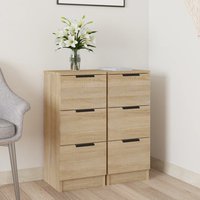 Berkfield Home Sideboards 2 pcs Sonoma Oak 30x30x70 cm Engineered Wood in Brown | Size: 30 x 30 x 70 cm