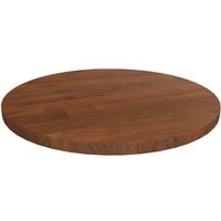 Berkfield Home Round Table Top Dark Brown √ò30x1.5 cm Treated Solid Wood Oak | Size: 30x1.5 cm