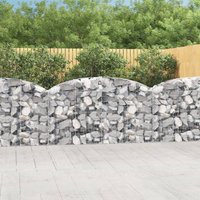 Berkfield Home Arched Gabion Basket 200x30x100/120 cm Galvanised Iron in Silver