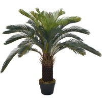 Berkfield Home Artificial Plant Cycas Palm with Pot Green 90 cm