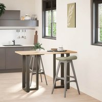 Berkfield Home Bar Table Legs T-Shaped 2 pcs Natural Steel 40x35x(90-91) cm Steel in Black