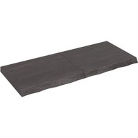 Berkfield Home Wall Shelf Dark Grey 120x50x(2-6) cm Treated Solid Wood Oak in Brown