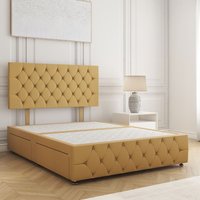 Mulberry Divan Bed Velvet 24"Headboard & 2Drawers Footend No Mattress Double