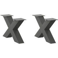 Berkfield Home Coffee Table Legs X-Shaped 2 pcs Anthracite 50x(30-31) cm Steel in Black