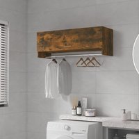 Berkfield Home Wardrobe Smoked Oak 100x32.5x35 cm Engineered Wood in Brown