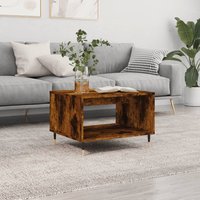 Coffee Table Smoked Oak 60x50x40 cm Engineered Wood x 50 x 40 cm