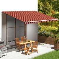 Berkfield Home Replacement Fabric for Awning Orange & Brown 5x3.5 m