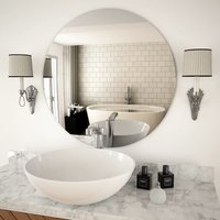 Berkfield Home Wall Mirror 70 cm Round Glass in Silver