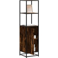 Berkfield Home Highboard Smoked Oak 35.5x35x139 cm Engineered Wood & Metal in Brown