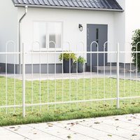 Garden Fence Hoop Top White 3.4 x 1 m Steel