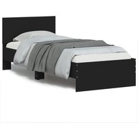 Berkfield Home Bed Frame without Mattress with Headboard Black 90x200 cm