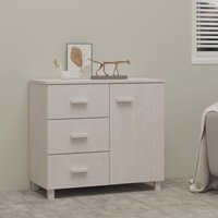 Berkfield Home Sideboard HAMAR White 90x40x80 cm Solid Pinewood | Size: 90 x 40 x 80 cm