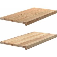 Window Sills 2 pcs Untreated 80x40x2 cm Solid Wood Oak x 40 x 2 cm