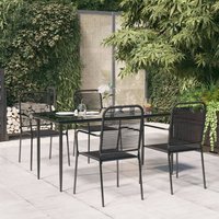 5 Piece Garden Dining Set Cotton Rope Steel