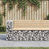 Berkfield Home Garden Bench Gabion Design 122x71x65.5 cm Solid Wood Pine in Brown