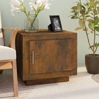 Berkfield Home Coffee Table Smoked Oak 51x50x45 cm Engineered Wood in Brown | Size: 51 x 50 x 45 cm