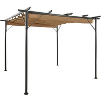 Berkfield Home Pergola with Retractable Roof Taupe 3x3 m Steel 180 g/m ² in Beige