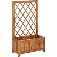 Berkfield Home Garden Raised Bed with Trellis Solid Acacia Wood in Brown